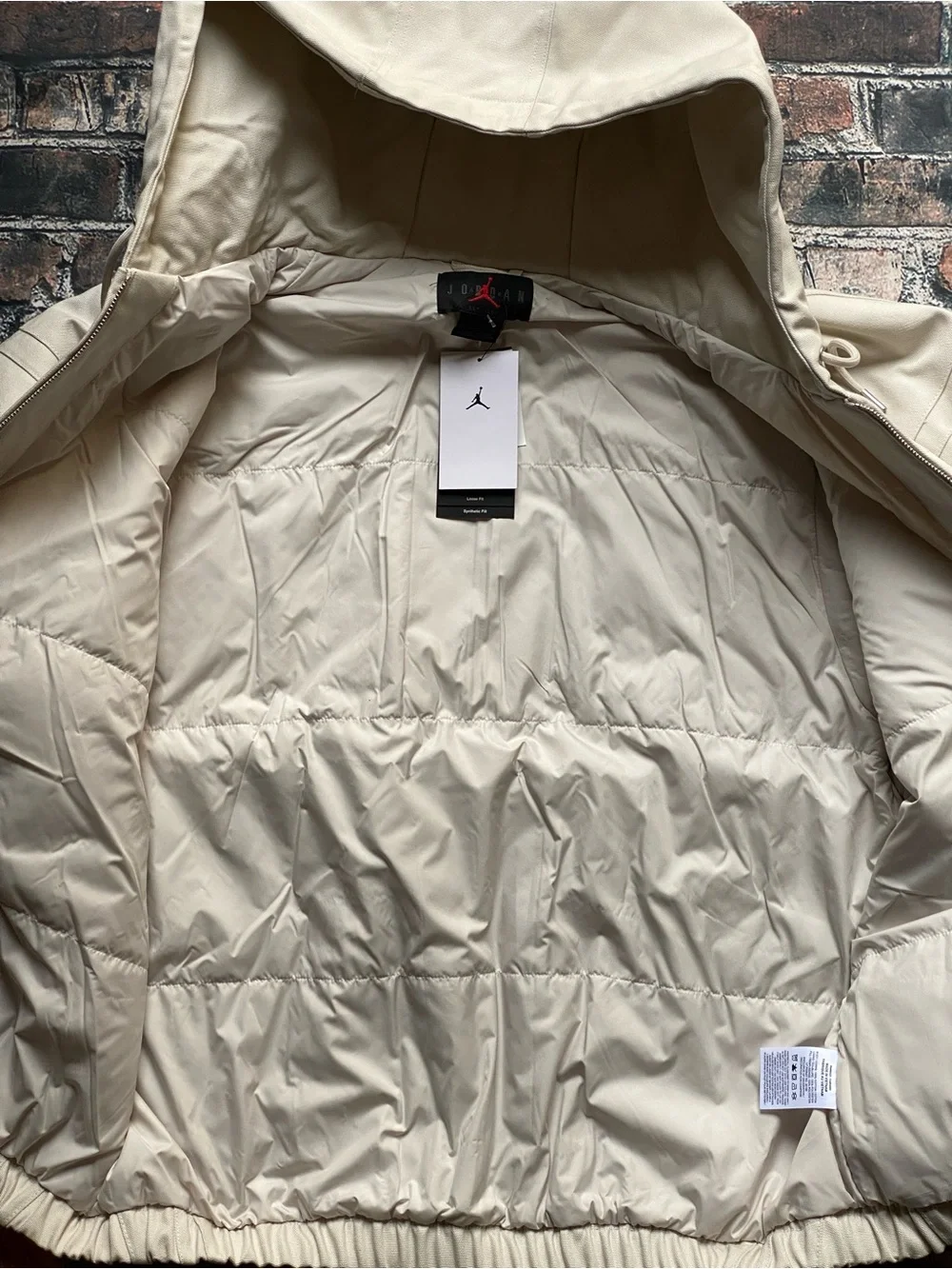 MSRP$175 (NEW) NIKE Flight Draft Jacket Light Orewood  Mens Lg - Loose Fit
